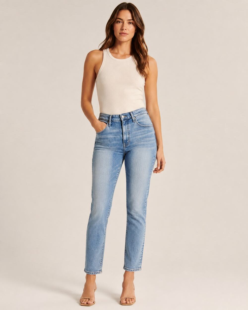 AG Adriano Goldschmied Anthropologie High Rise Stevie Ankle Jeans 29R Light Wash